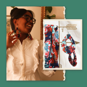 Cette photo présente des créations responsables, ce sont des boucles d'oreilles en upcycling